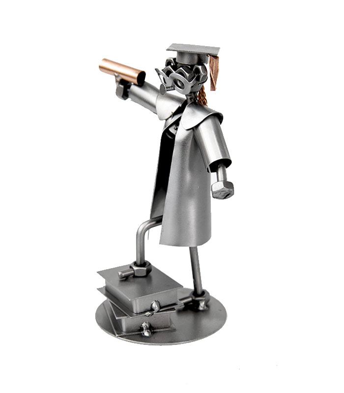 Uddannelsesgaver som Kandidatgave bachelor gave til hende metalfigur
